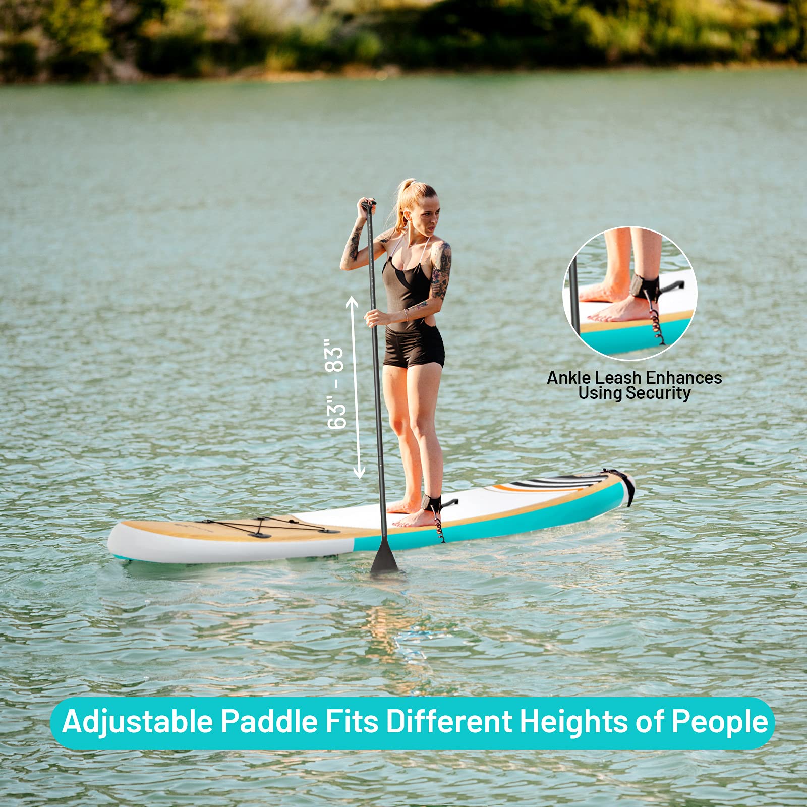 GYMAX Inflatable Stand Up Paddle Board (6