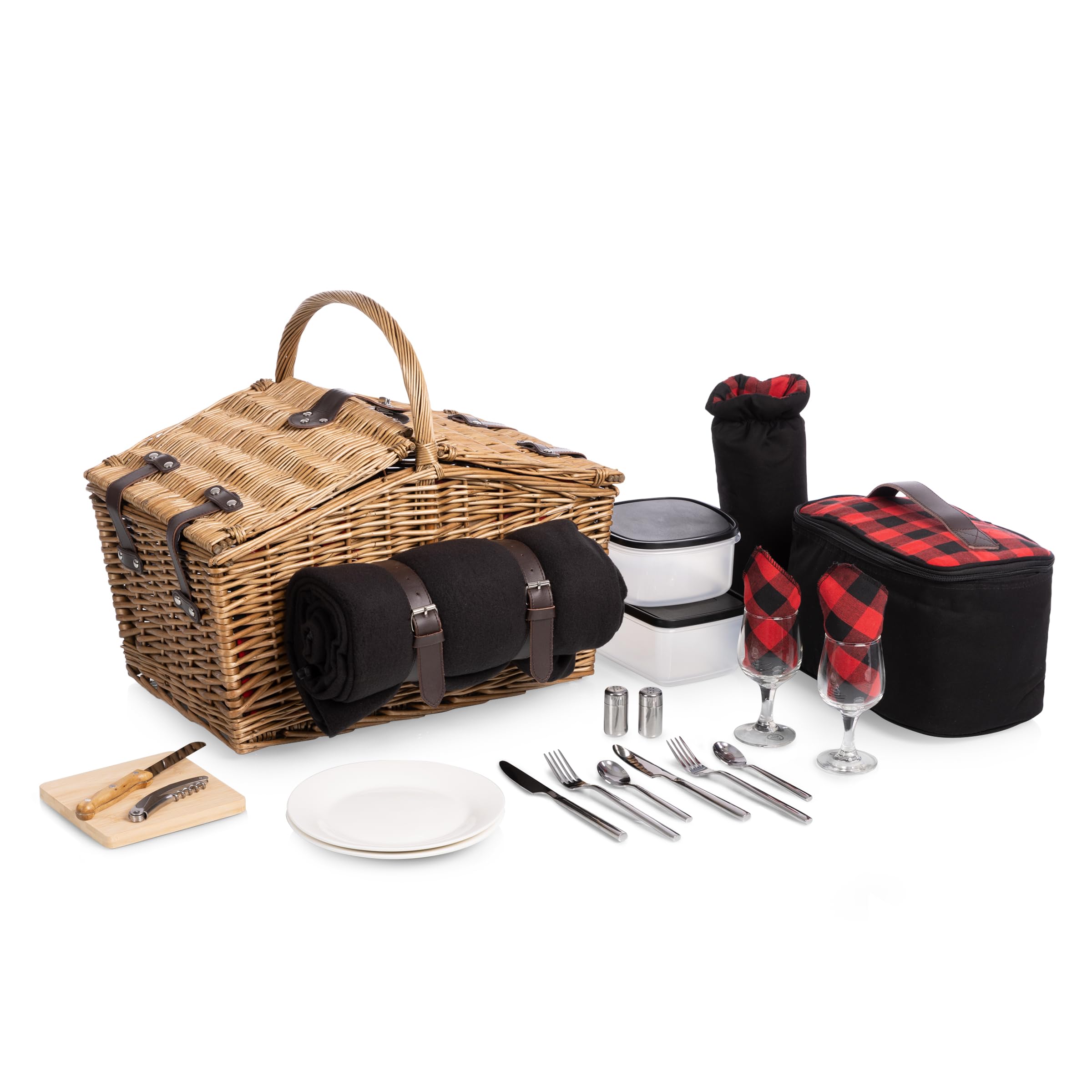 Pendleton Women's Rob Roy Picnic Basket - Insulated One Size Picnic Tote with Removable Straps for Outdoor Gatherings, Beach Trips & Camping Essentials
