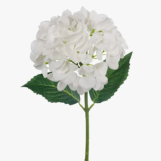 White Hydrangea Artificial Flowers - Realistic Fake Floral Decor for Home, Wedding, Party & Office Decoration | UV Resistant Indoor/Outdoor Use