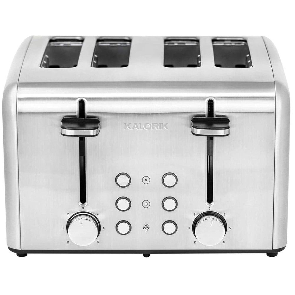 KALORIK TO46813SS 4-Slice Stainless Steel Toaster with Extra-Wide Slots & Bagel Mode - Perfect for Breakfast, Sandwiches & Bagels at Home or Office