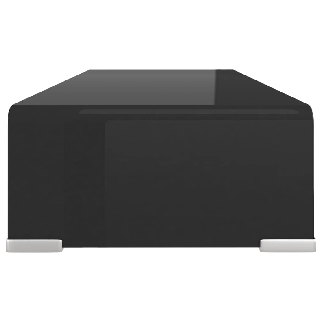 Black Glass TV Stand & Monitor Riser - 23.6