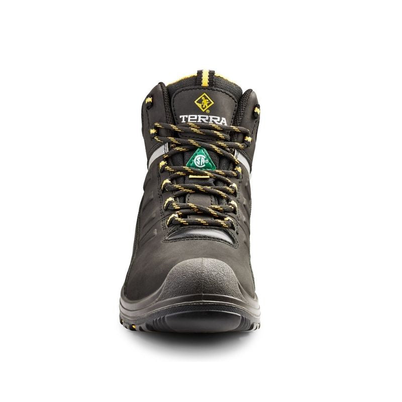 Terra Findlay SD Men's Size 6 Waterproof Composite Toe Work Boots - OSHA Approved Safety Shoes for Construction & Industrial Work (Black) - Perfect for Outdoor Jobs, Warehouse & Heavy Duty Labor