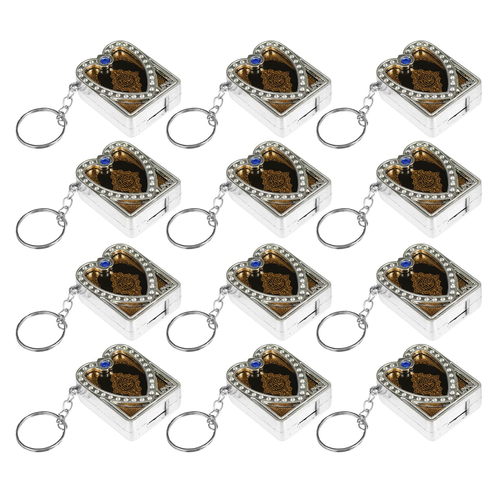12pcs Mini Ark Quran Book Keychain - Islamic Muslim Keychain for Car, Bag, Purse - Religious Gift for Eid, Ramadan - Perfect for Prayer, Travel & Daily Use