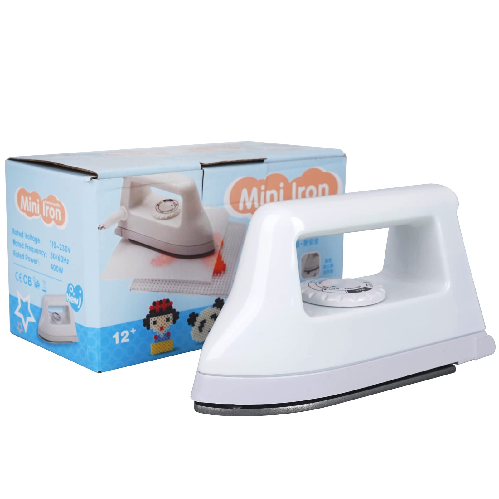 Mini Iron for Crafts & Bead Art - Portable Small Iron for DIY Projects, Sewing, Quilting & Fabric Crafts - Perfect for Travel & Home Use