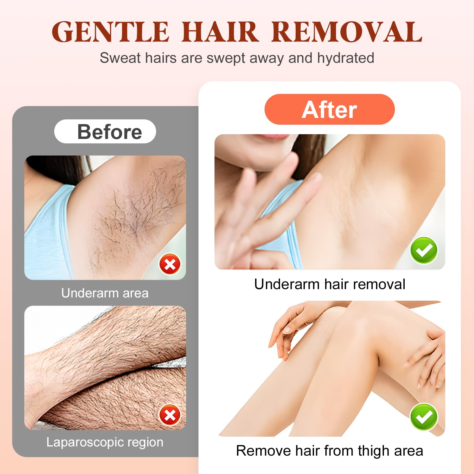 Best Facial Hair Removal Cream Kit for Women - Quick & Painless Hair Remover for Delicate Face Areas - Effective Face & Upper Lip Hair Removal - Perfect for Smooth Skin Before Makeup & Special Occasions