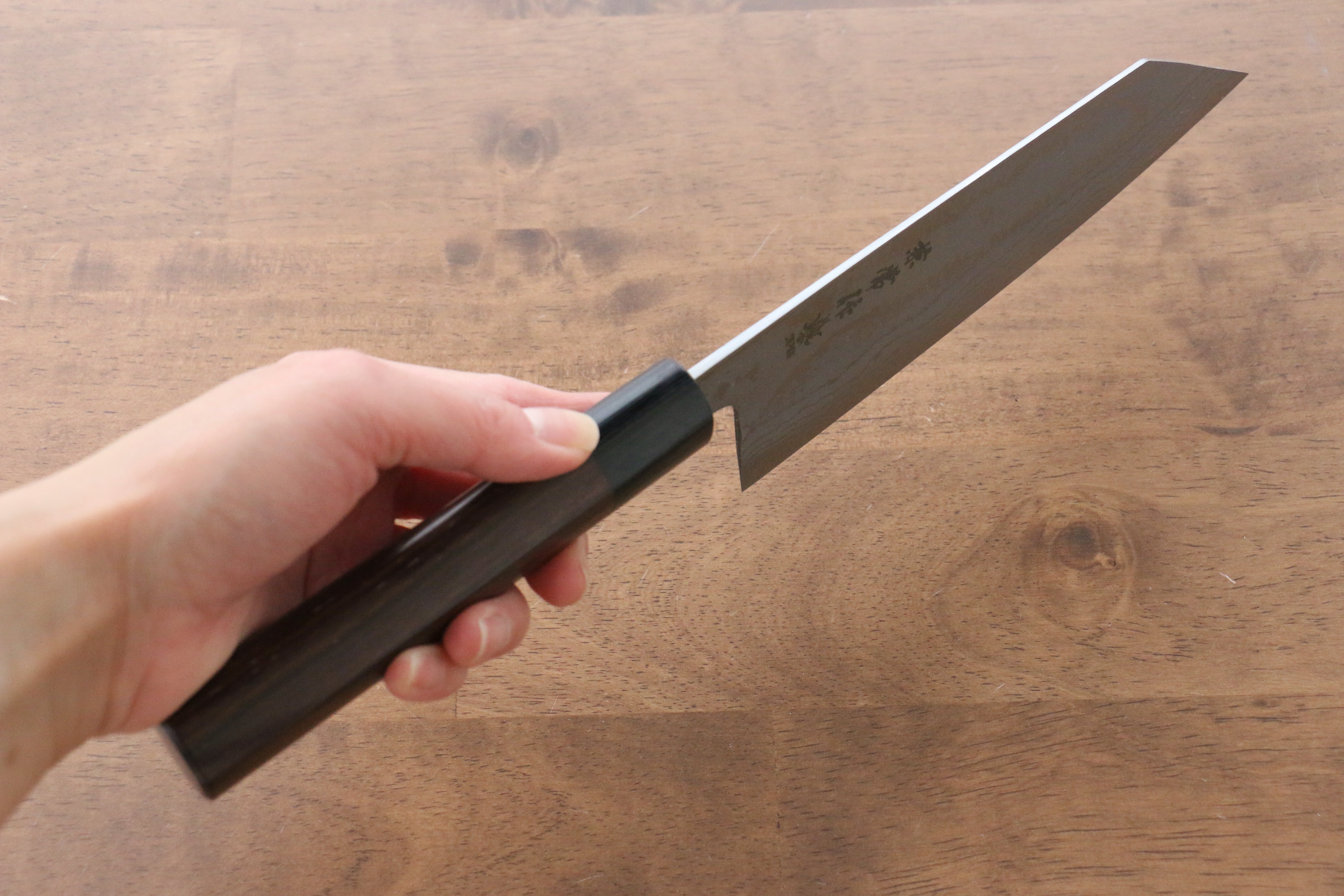Premium Kanetsune Blue Steel No.2 Damascus Kiritsuke Knife 170mm - Handcrafted Japanese Kitchen Knife with Shitan Handle - Perfect for Sushi, Sashimi & Precision Cutting