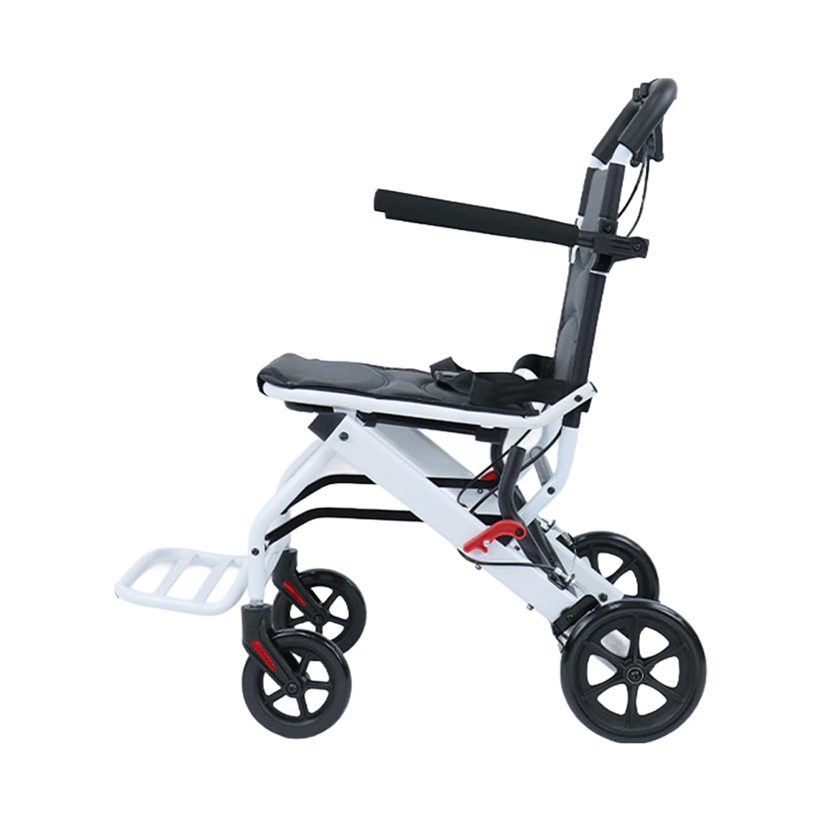 Lightweight Folding Wheelchair for Adults & Seniors - Portable Travel Wheelchair with Ergonomic Design, Adjustable Safety Straps & Durable Aluminum Frame - Ideal for Air Travel, Outdoor Activities, and Daily Mobility