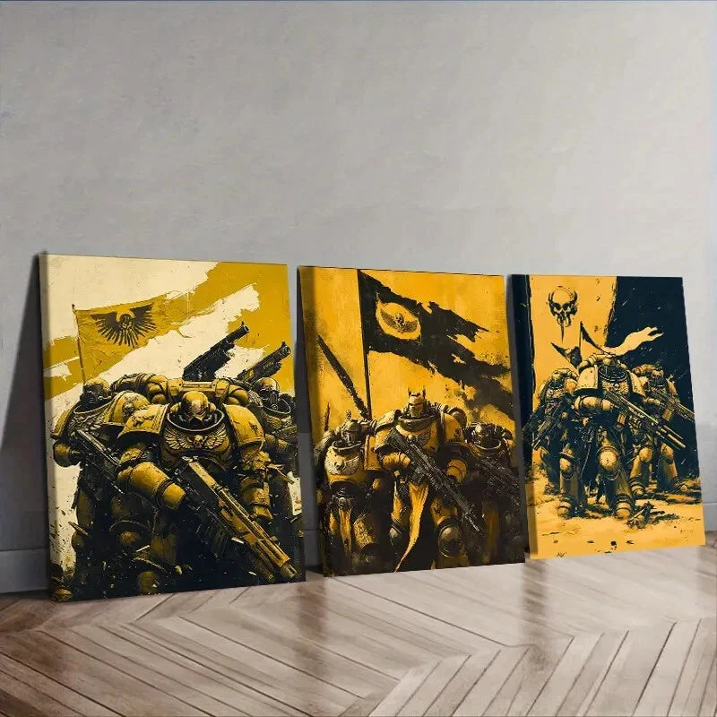 3-Piece Soldiers on the Planet Wall Art Set - Framed Canvas Prints 40x60cm - High Quality Australian Made Wall Decor - Perfect for Living Room, Bedroom & Office Decor