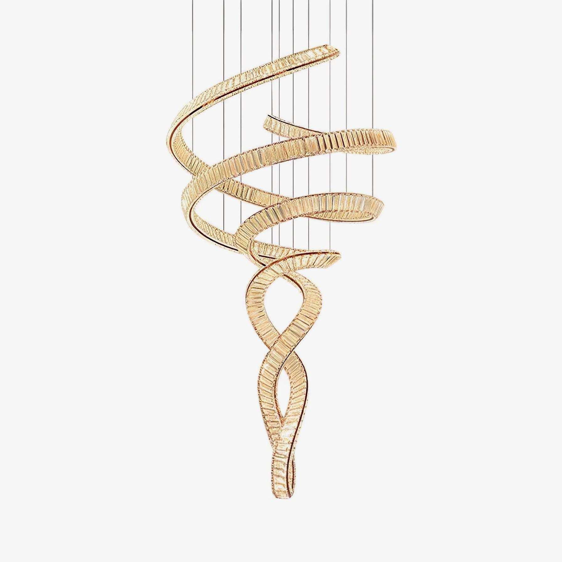 Elegant Long Spiral Crystal Chandelier - Modern Luxury Ceiling Light Fixture for Dining Room, Living Room & Bedroom Decor