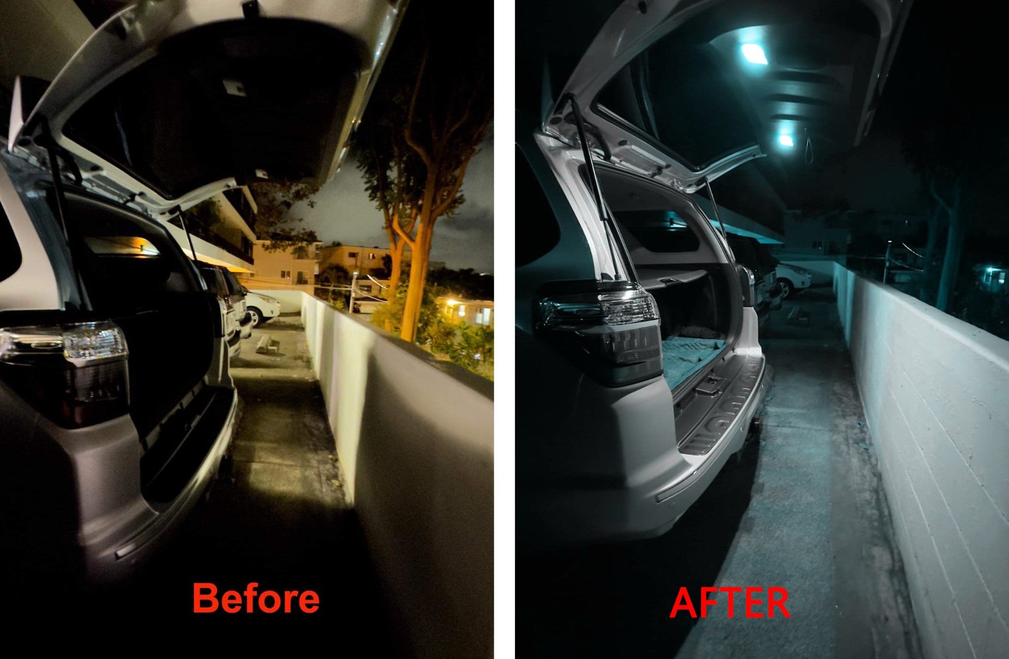 2 Pack Ice Blue LED Liftgate Deck Trunk Cargo Area Light Panels for Toyota 4Runner - Perfect for Nighttime Loading and Off-Road Adventures