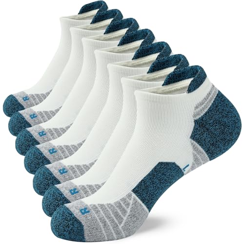 7 Pairs White Yarn Blue