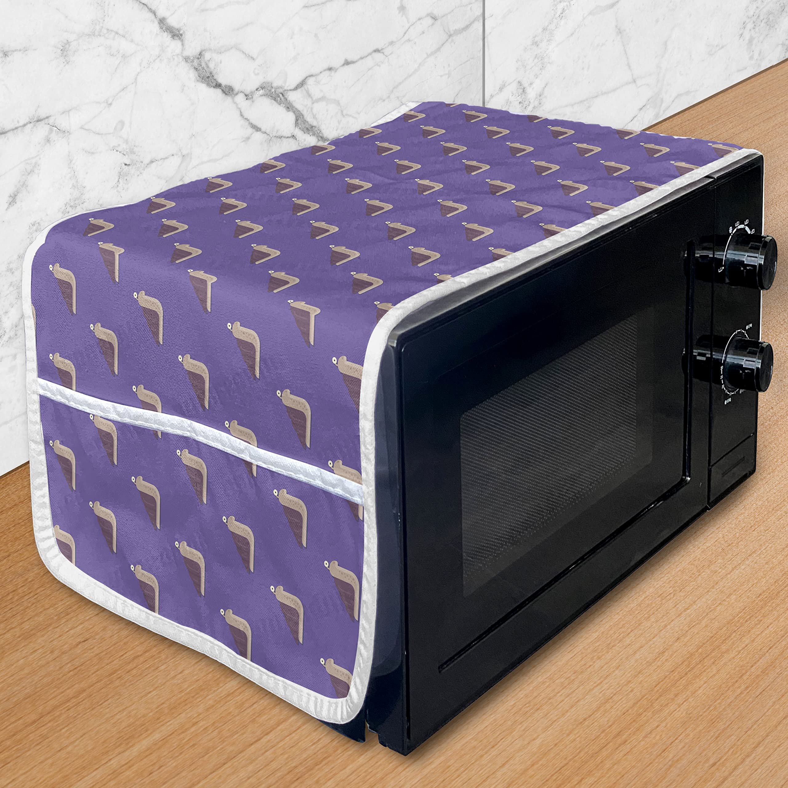 Ambesonne Microwave Oven Cover - Water Resistant Kitchen Organizer with Pockets, 36