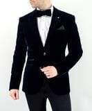 Cavani Sicily Navy Velvet Slim Fit Blazer for Men | Formal & Wedding Suit Jacket | Elegant Evening Wear & Business Attire