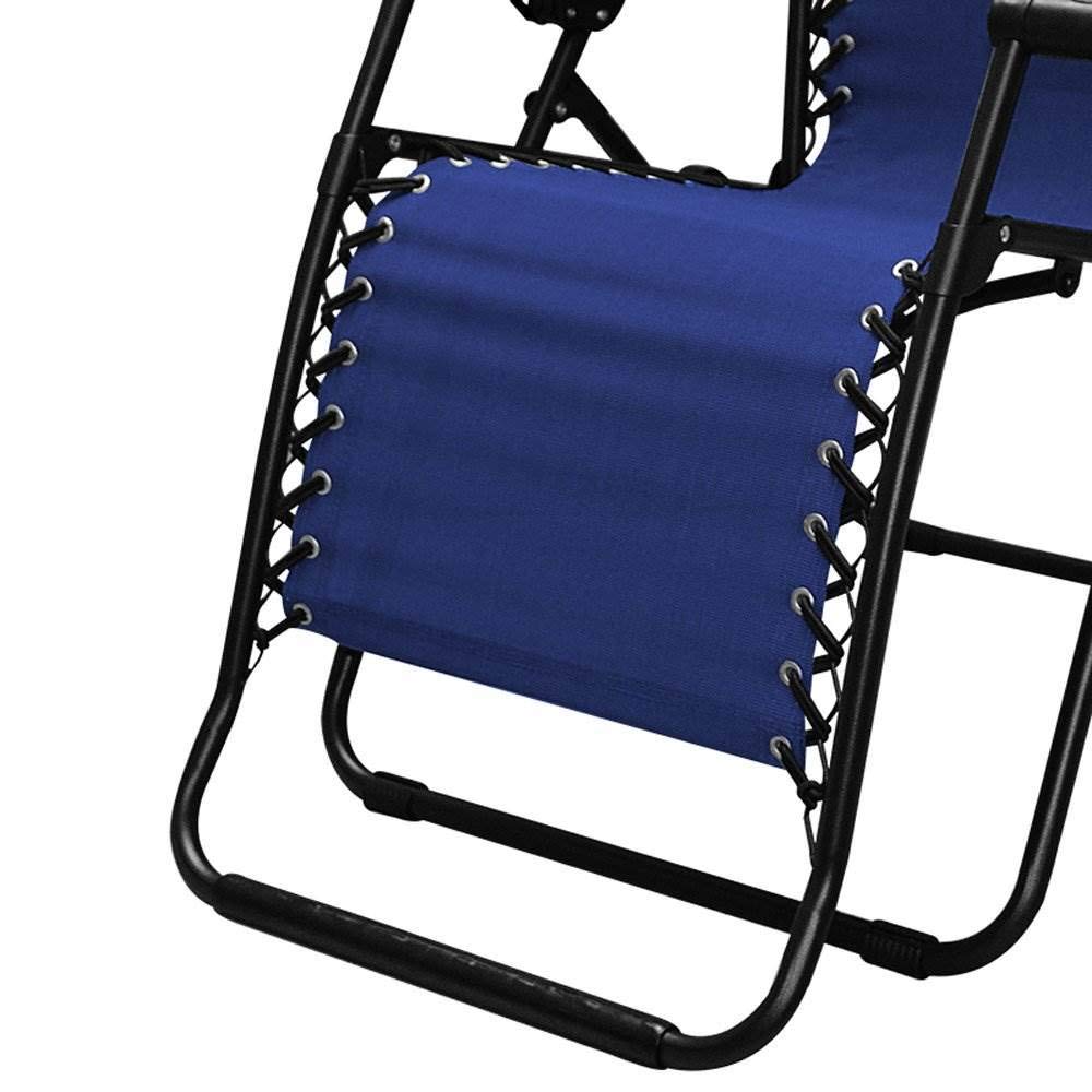 Zero Gravity Chair 4 Pack - Heavy Duty Steel Frame Patio Lounge Chairs with Canopy, Adjustable Reclining Outdoor Deck Chairs for Poolside, Beach, Backyard & Camping (Blue)