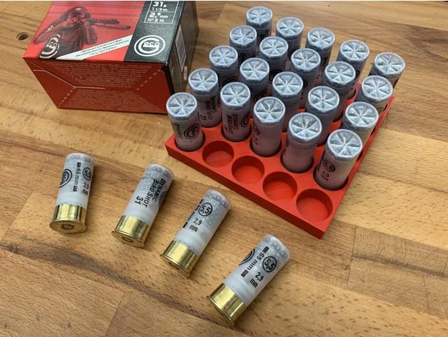 12 Gauge 25 Shotshell Reloading Block Tray - Durable Ammo Holder for Shotgun Shells | Perfect for Reloading Stations, Hunting & Shooting Range Accessories