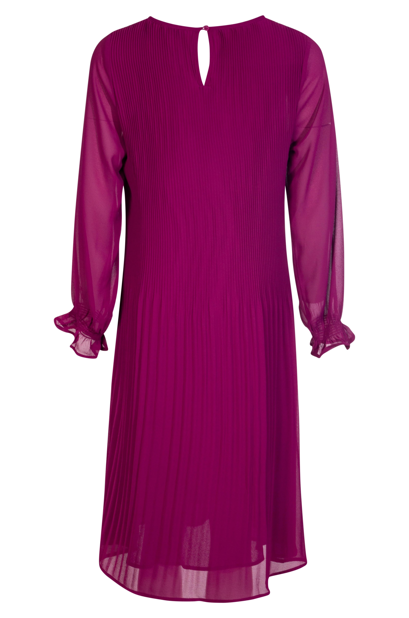 Elegant Pleated Chiffon Dress for Women - Raspberry Red (8546BR) | Perfect for Summer Parties, Weddings & Special Occasions