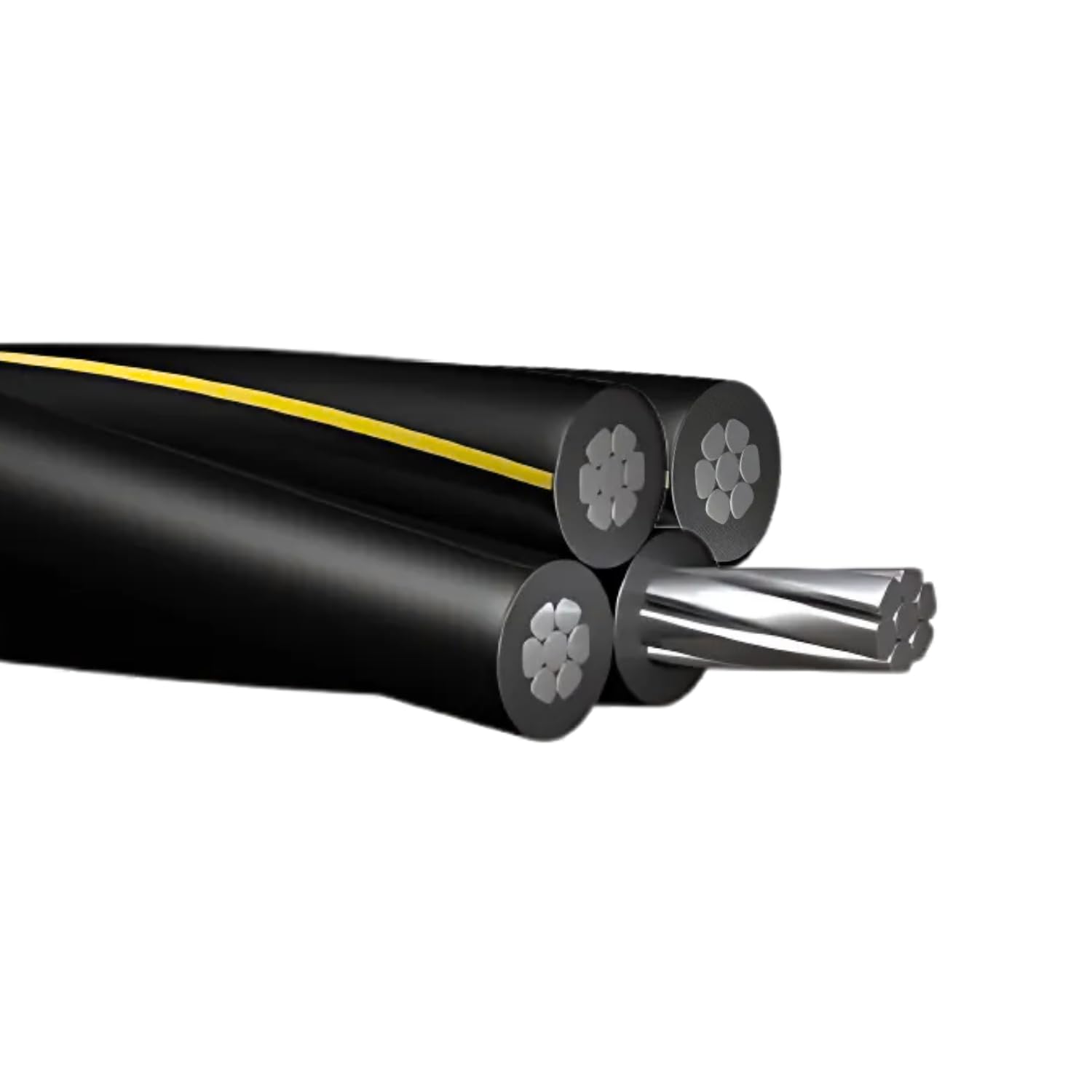 80' Aluminum URD Dyke 2-2-2-4 Quadruplex Secondary Cable - Direct Burial Electrical Wire for Underground Power Distribution | Nassau Electrical Supply - Perfect for Residential & Commercial Outdoor Wiring Projects