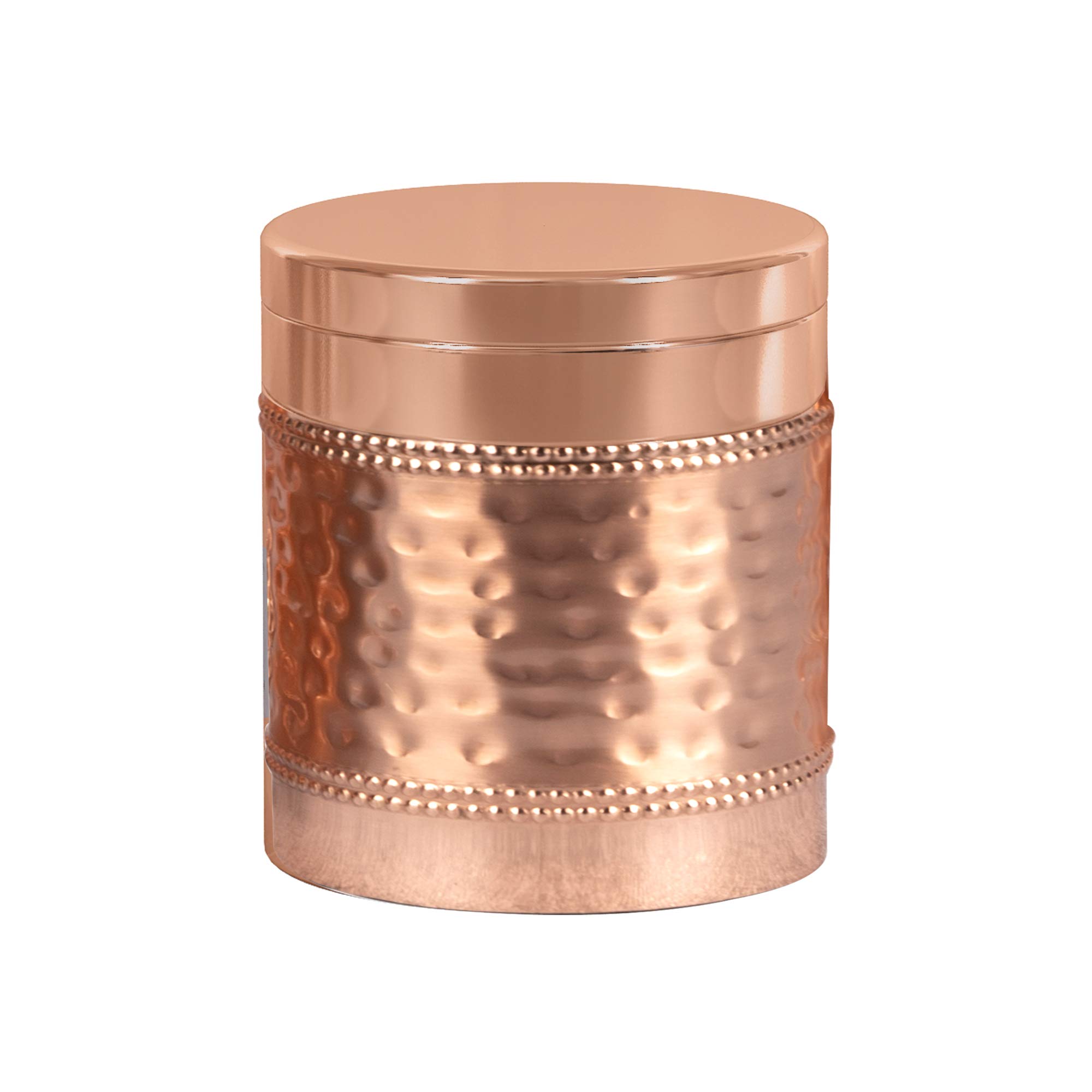 Premium Copper Plated Stainless Steel Q-Tip Holder & Jar - Elegant Bathroom Vanity Organizer for Cotton Swabs, Makeup Tools | Perfect for Bathroom Countertops, Dressers & Spa Decor