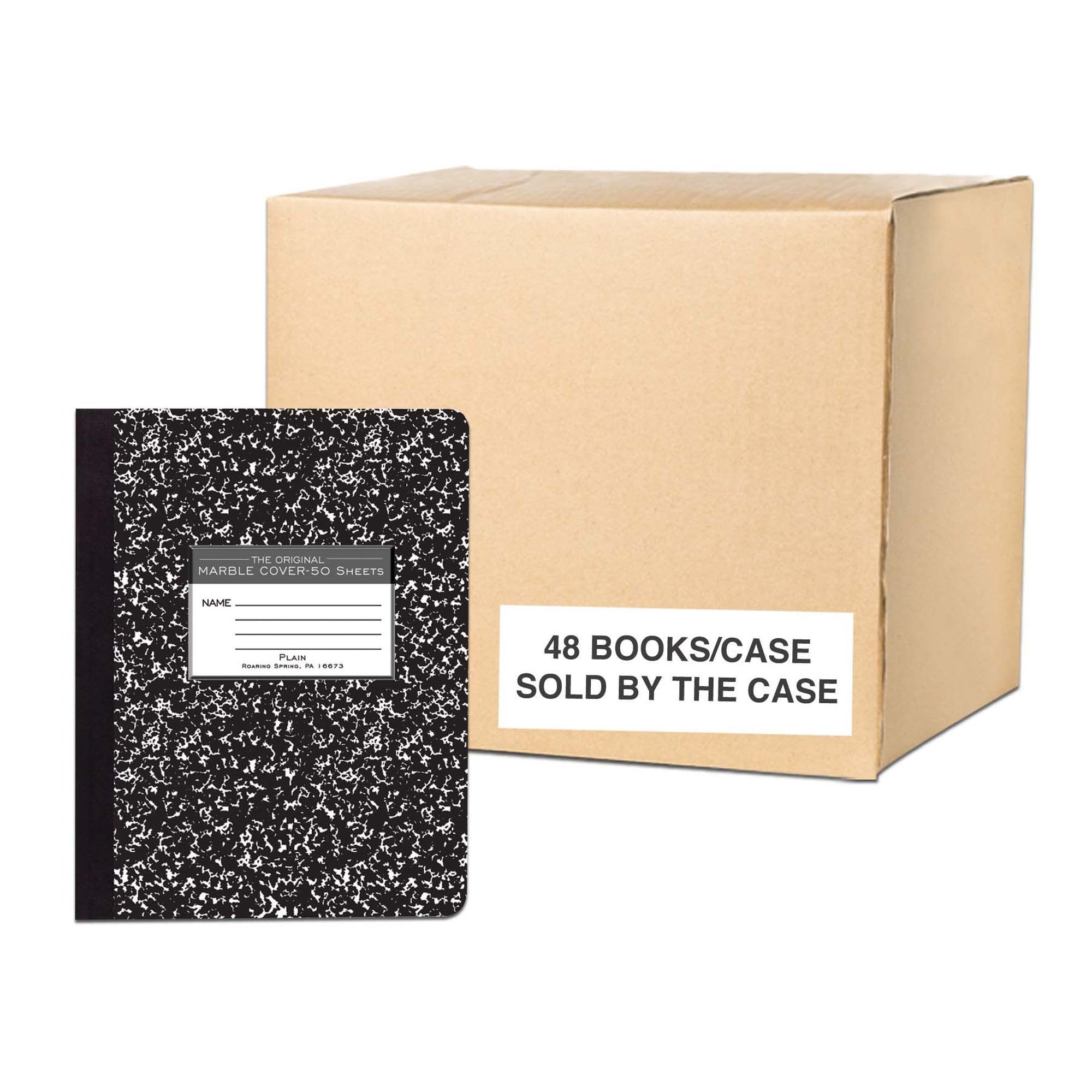 Roaring Spring Composition Notebooks - 48 Pack, Unruled Blank Pages, 50 Sheets, 15# White Paper, 9.75
