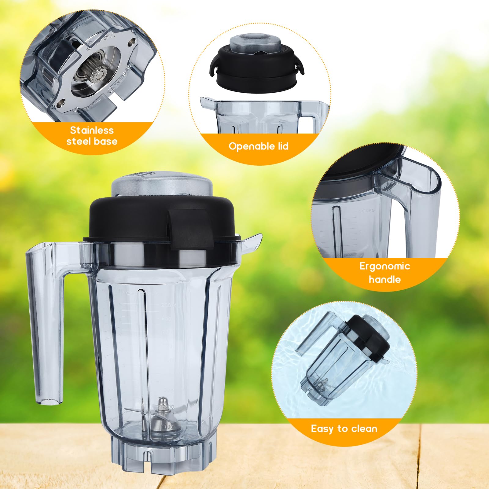 Vitamix Blender Pitcher 32oz Replacement - Compatible with Vitamix C Series 5300/6500/750/780 - Durable Blender Container Cup Jar for Smoothies, Soups & Nut Butters - Perfect for Home & Commercial Kitchens