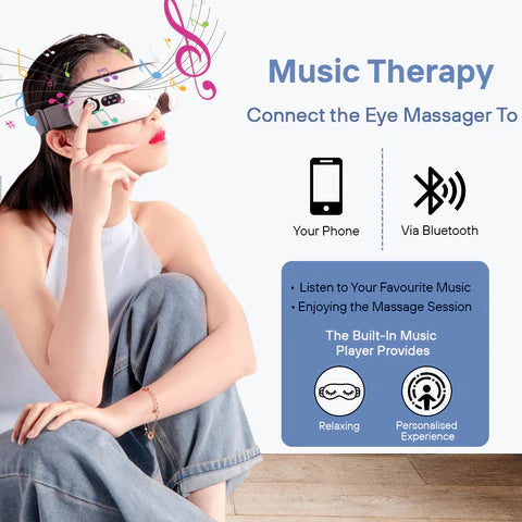Siyaco 8S Eye Massager with Heat Therapy & Customizable Massage Modes - Relieve Eye Strain, Dry Eyes & Headaches for Office Workers & Gamers