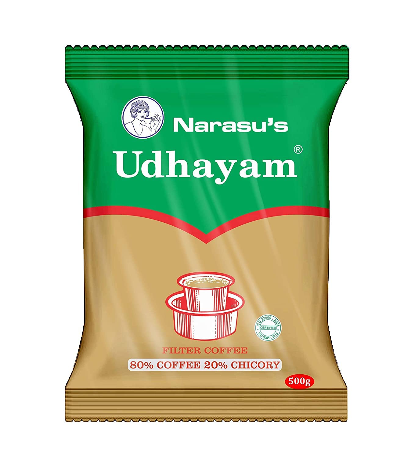 Narasu's Udhayam Filter Coffee 500g - Premium South Indian Coffee with Rich Flavor & Aroma - Perfect for Morning Brews & Traditional Filter Coffee Lovers