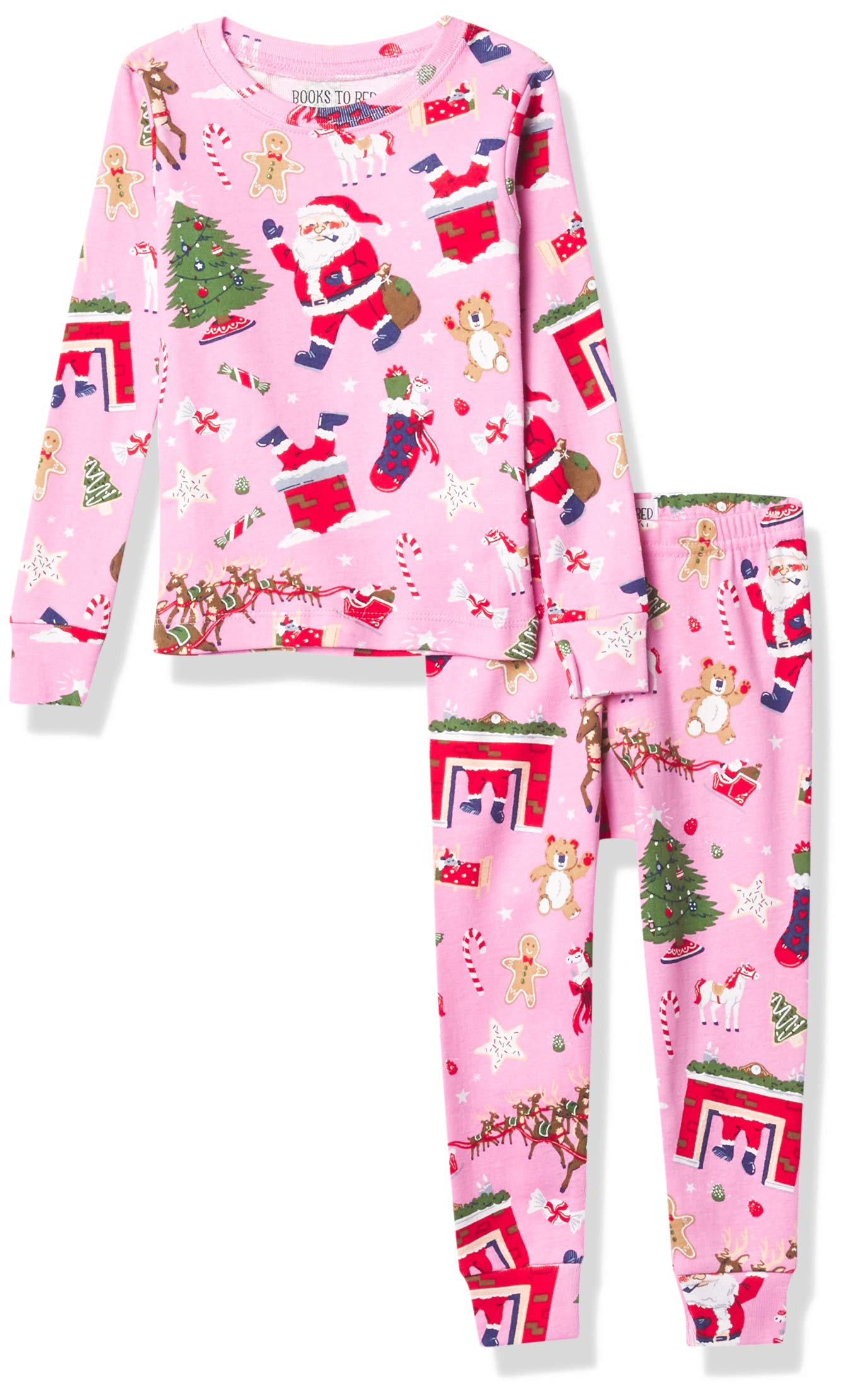 Girl's Book & Long Sleeve Printed Pajama Set - Cute Bedtime Storytime Outfit for Reading & Sleeping Comfort