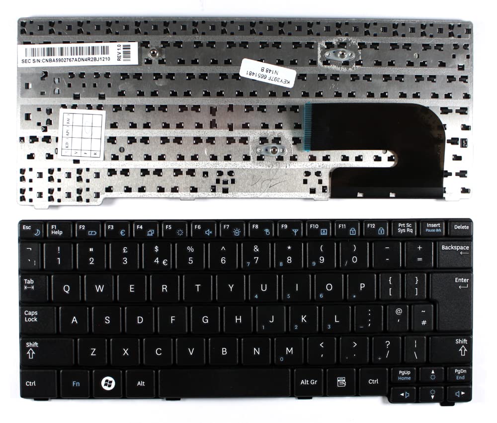 UK Layout Black Replacement Laptop Keyboard for Samsung NP-NB20 - Compatible with Samsung Notebooks | Perfect for Typing, Gaming & Office Work