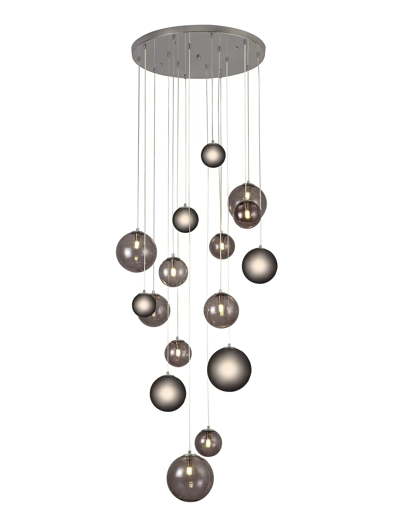 60cm Austin Glass Pendant Light with 16 G9 Bulbs - Modern Hanging Fixture for Kitchen Island, Dining Room, and Living Room Lighting