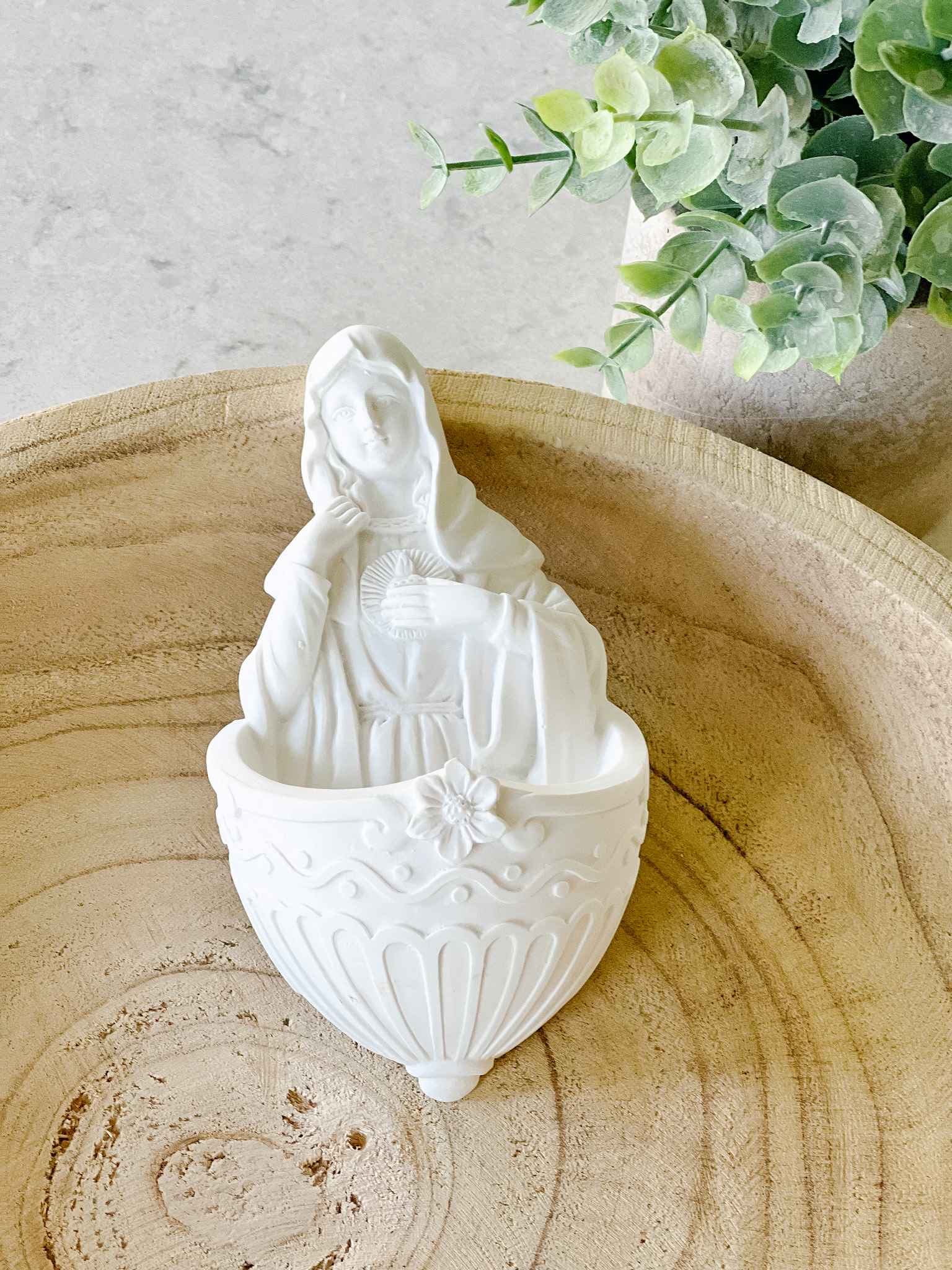 Immaculate Heart Holy Water Font - Religious Home Decor for Prayer & Blessings - Perfect for Church, Home Altar & Sacred Spaces