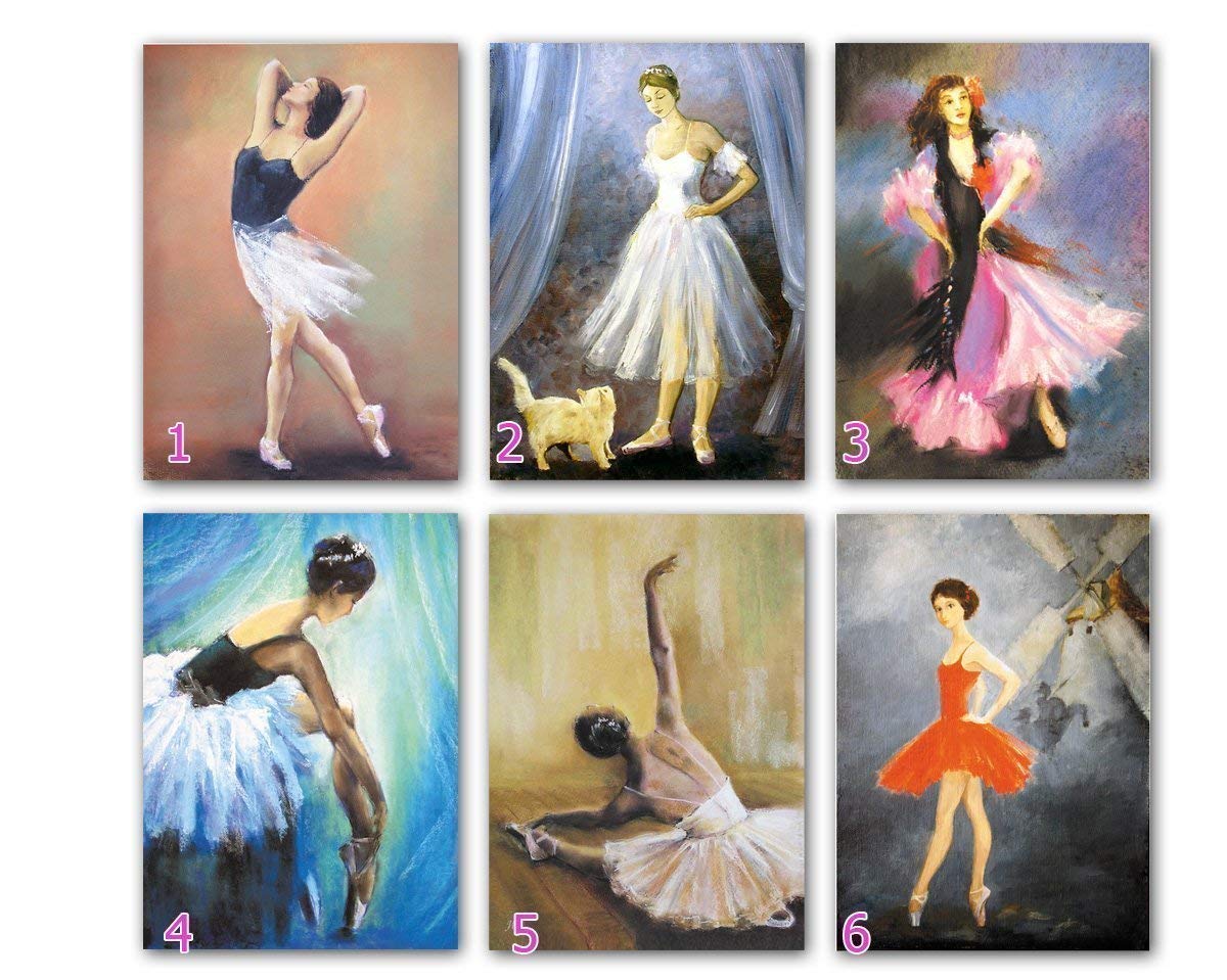 Elegant Ballerina Ballet Greeting Card Set - 6 Unique Ballet-Themed Art Cards for Birthdays, Thank You & Special Occasions