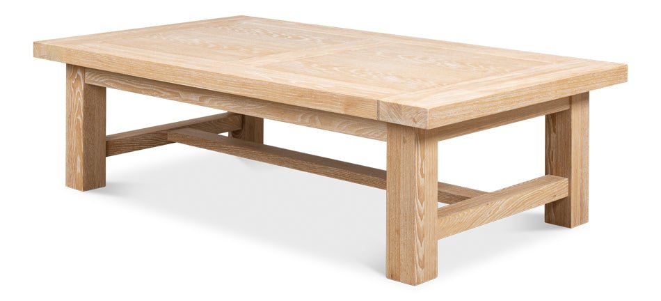 Seaside Retreat Rectangular Cocktail Table - Coastal Style Coffee Table for Living Room, Beach House Decor, Perfect for Patio & Outdoor Entertaining