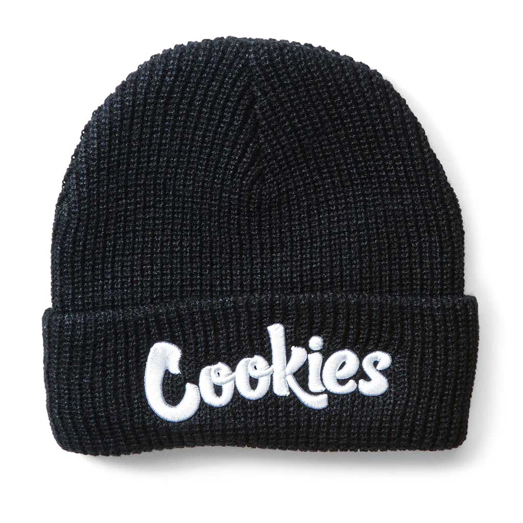 Original Mint Emb Knit Beanie - Black & White - Warm Winter Hat for Men & Women - Perfect for Skiing, Snowboarding & Outdoor Activities