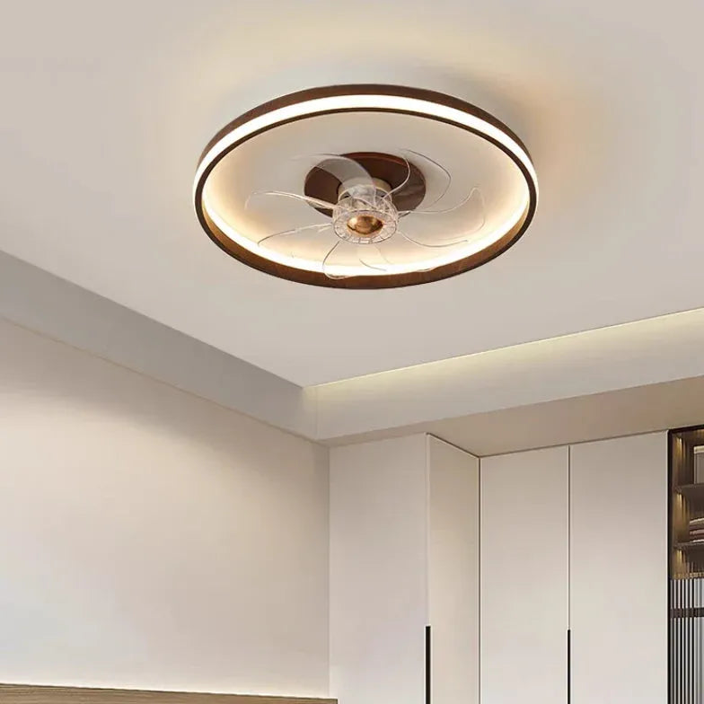 Warm Toned Invisible Ceiling Fan with Light - Energy Efficient Flush Mount Fan for Bedroom, Living Room & Office - Quiet Operation & Dimmable LED Lighting