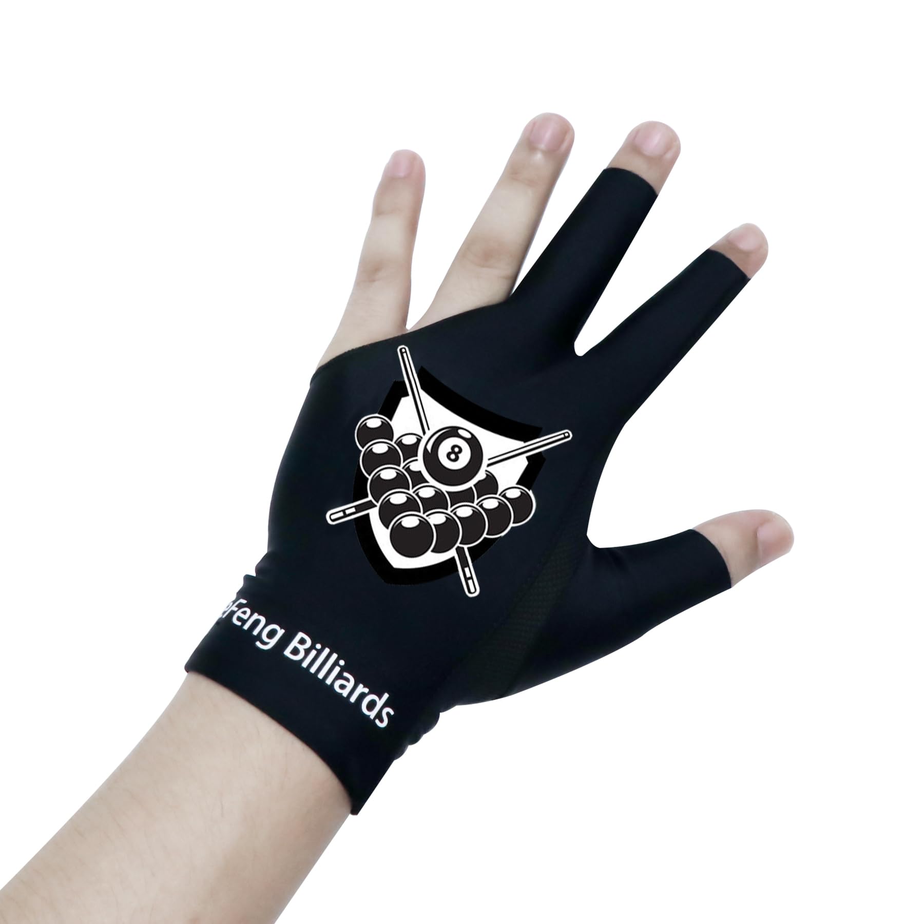 LeFeng Professional Billiard Gloves for Pool & Snooker - 3 Open Finger Design, Left Hand Fit for Men & Women - Perfect for Competitive Play & Practice Sessions