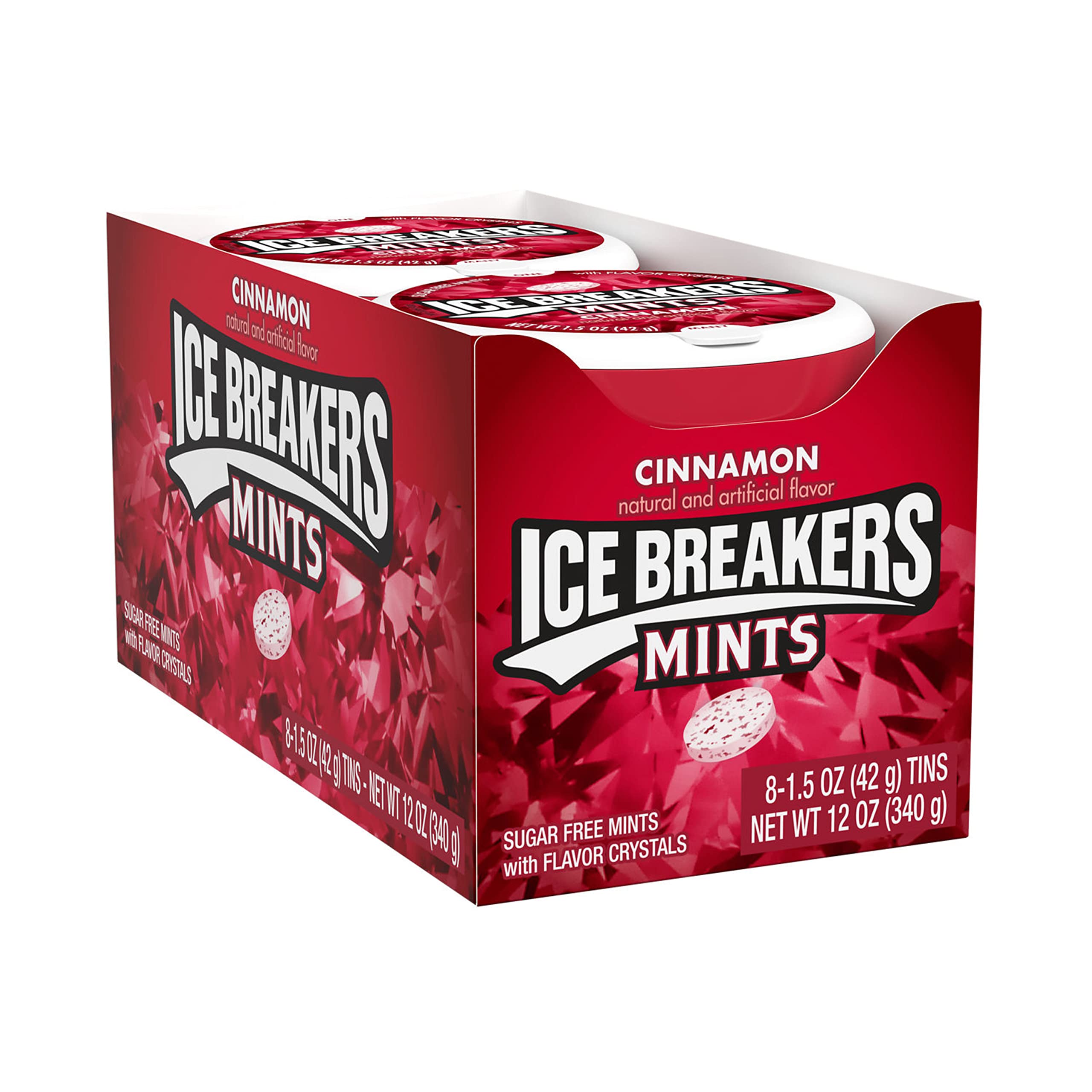 Sugar Free Cinnamon ICE BREAKERS Mints - 1.5-Ounce (Pack of 8) | Refreshing Breath Mints for Work, Travel & Everyday Freshness