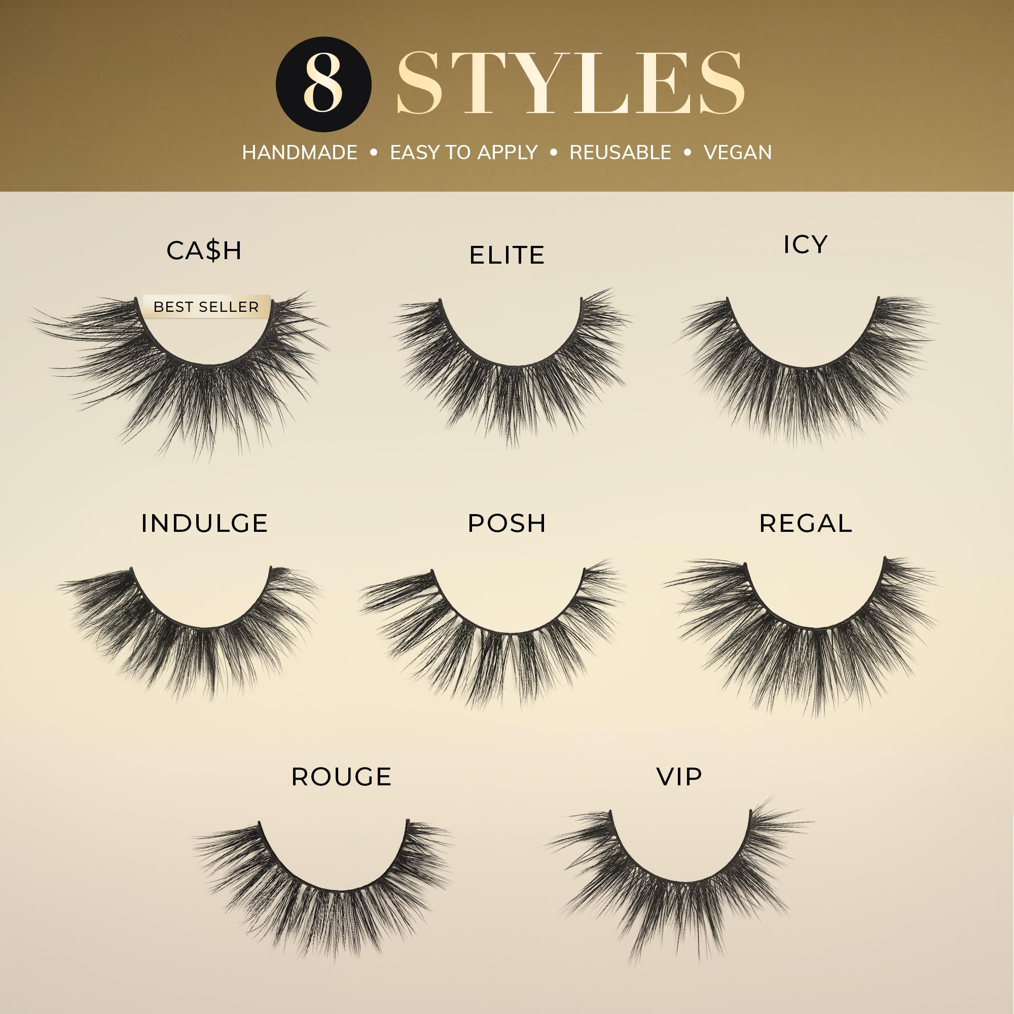Luxury Synthetic False Eyelashes - 15mm Full Length Natural Look Lashes, Reusable Fake Eyelash Extensions with Round Shape (Lash Glue Not Included) | Perfect for Bridal Makeup, Night Out, and Special Occasions