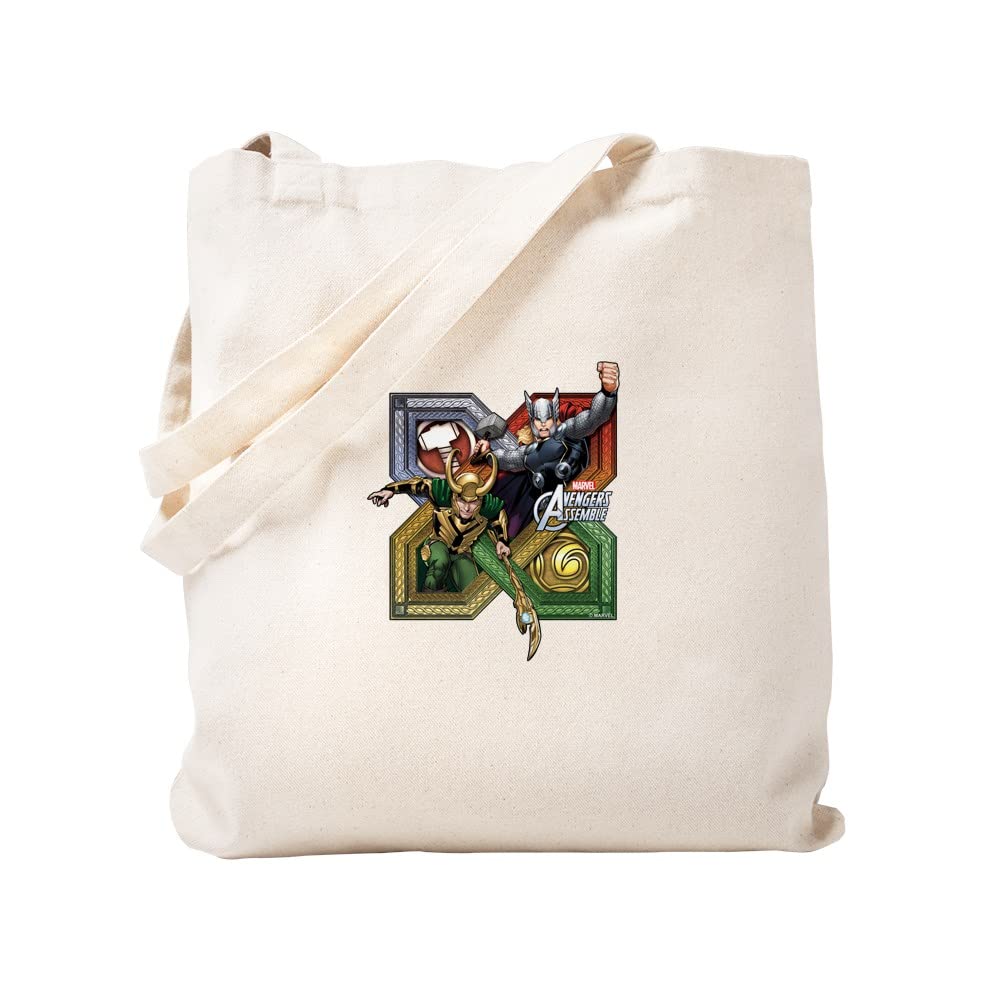 Thor vs Loki Canvas Tote Bag - Natural Reusable Shopping Bag for Groceries, Beach & Comic Conventions | Marvel Superhero Merchandise