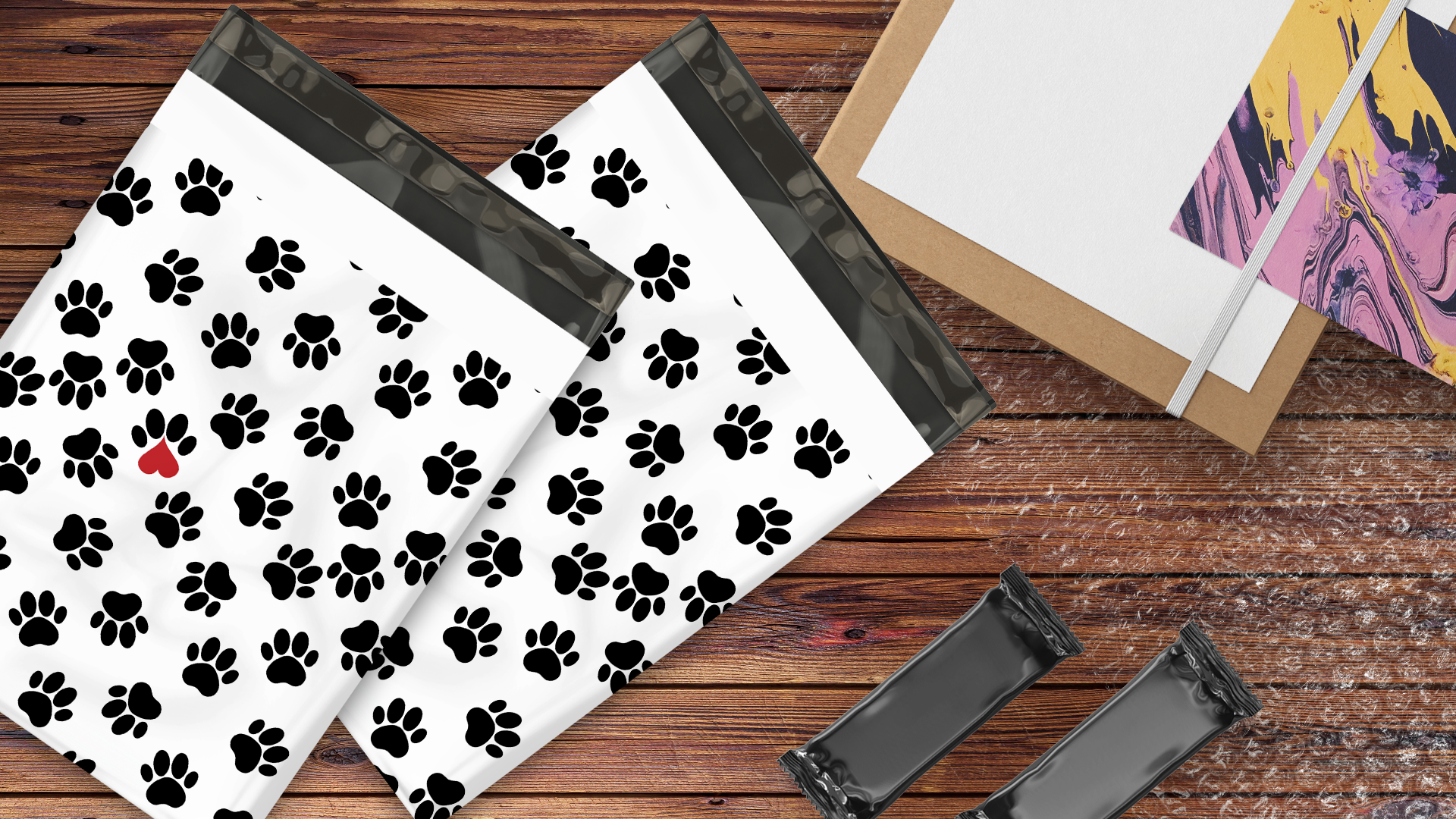 12x15 Inch Paw Prints Designer Poly Mailers - Premium Printed Shipping Envelopes for Ecommerce, Subscription Boxes & Small Business Packaging