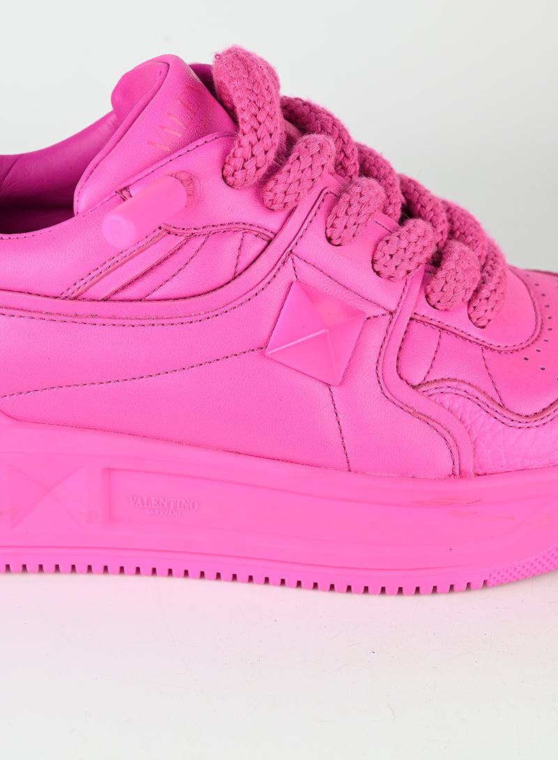 Valentino One Stud XL Fuchsia Sneakers - Women's Size 40 | Luxury Designer Fashion Shoes for Casual Wear & Street Style