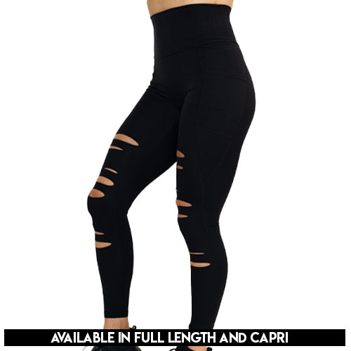 Tear It Up 2.0 High Waist Yoga Leggings for Women - Black | Workout, Running & Gym Pants | Comfortable & Stretchy Activewear for Fitness & Lounge