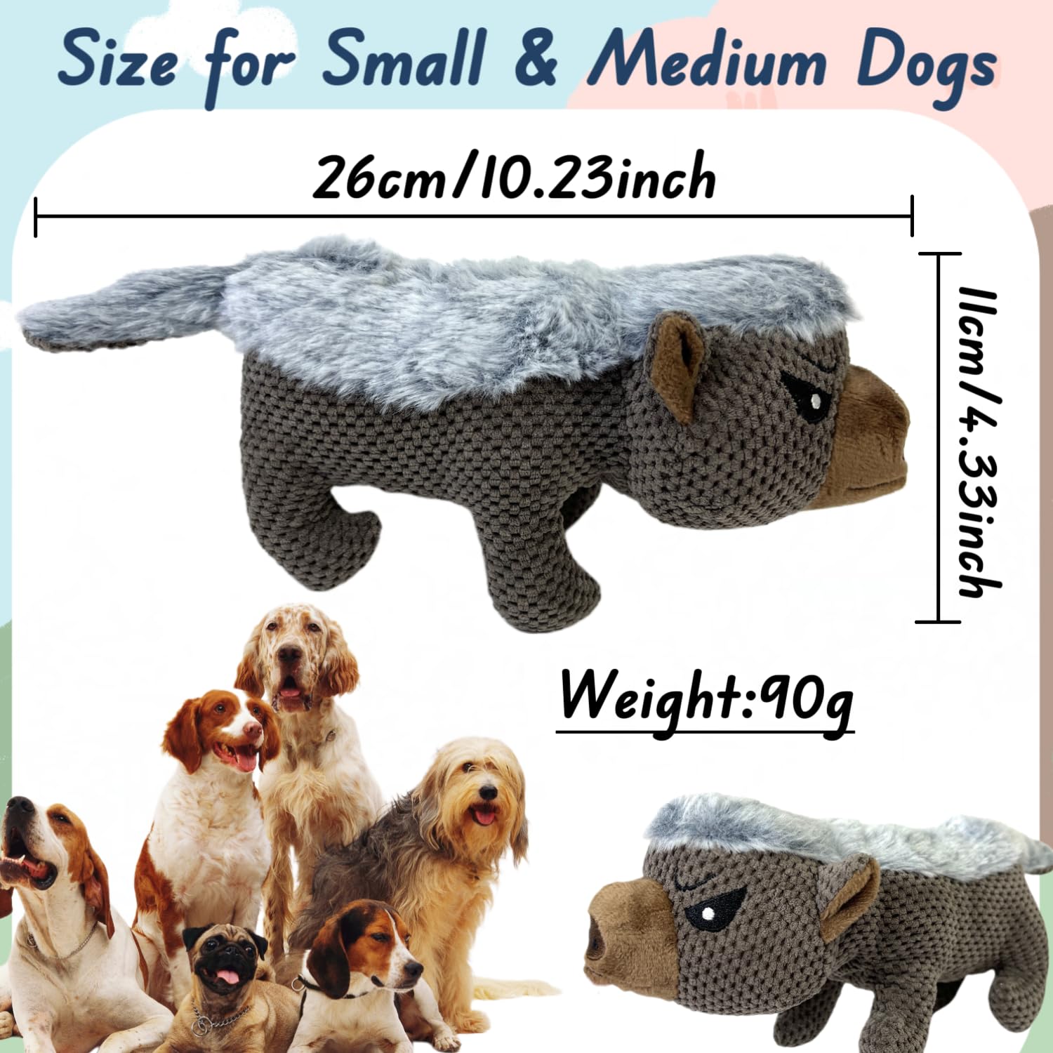 Durable Dog Toys for Aggressive Chewers - Squeaky Crinkle Plush Chew Toys for Small & Medium Dogs | Interactive Tug of War Toys for Teething Puppies & Tough Chewers | Perfect for Indoor Play, Outdoor Fetch & Keeping Dogs Entertained