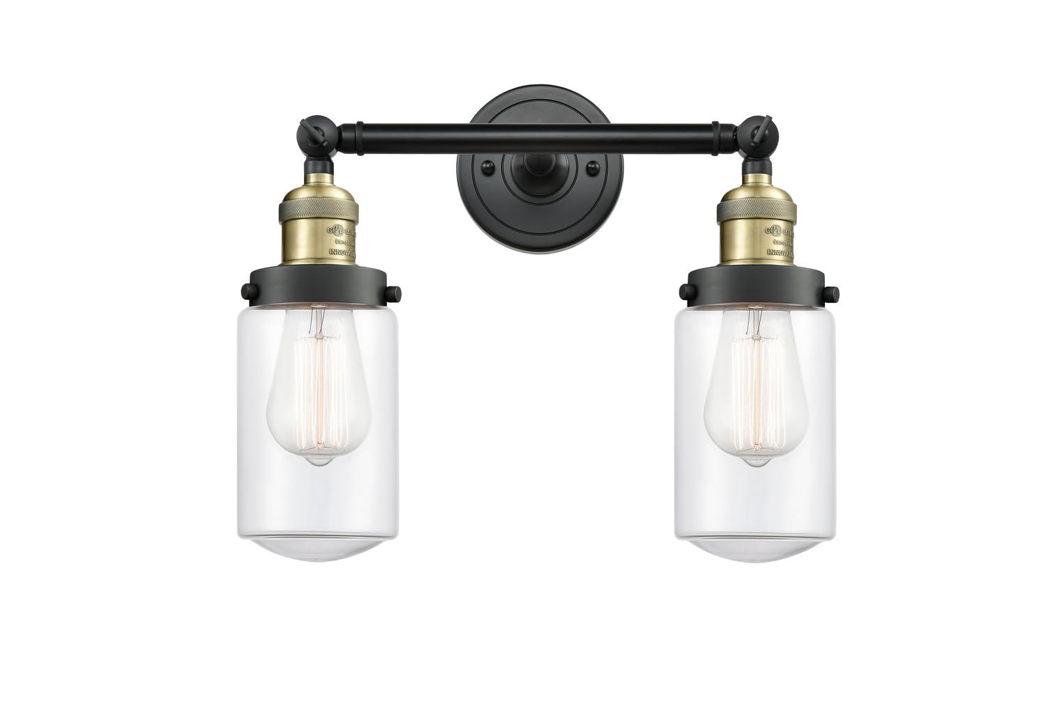 Franklin Restoration Collection 208L-BAB-G312-LED Dover 2 Light Bathroom Vanity Fixture in Black Antique Brass - Perfect for Vintage Style Bathroom Lighting and Home Renovation Projects