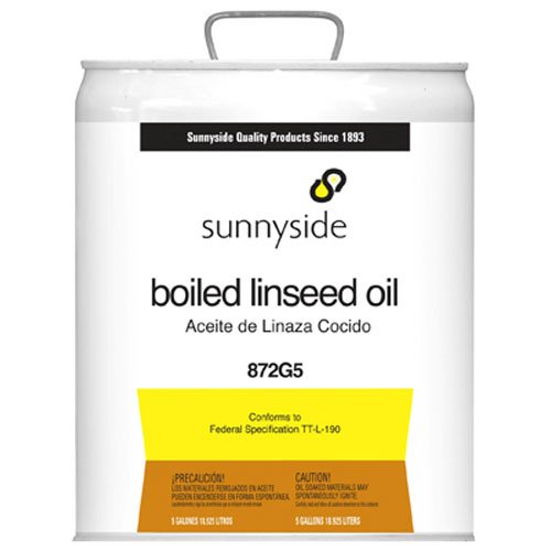 Premium Sunnyside 872G5 Boiled Linseed Oil - 5 Gallon for Wood Restoration & Protection | Ideal for Furniture, Decks & DIY Woodworking Projects