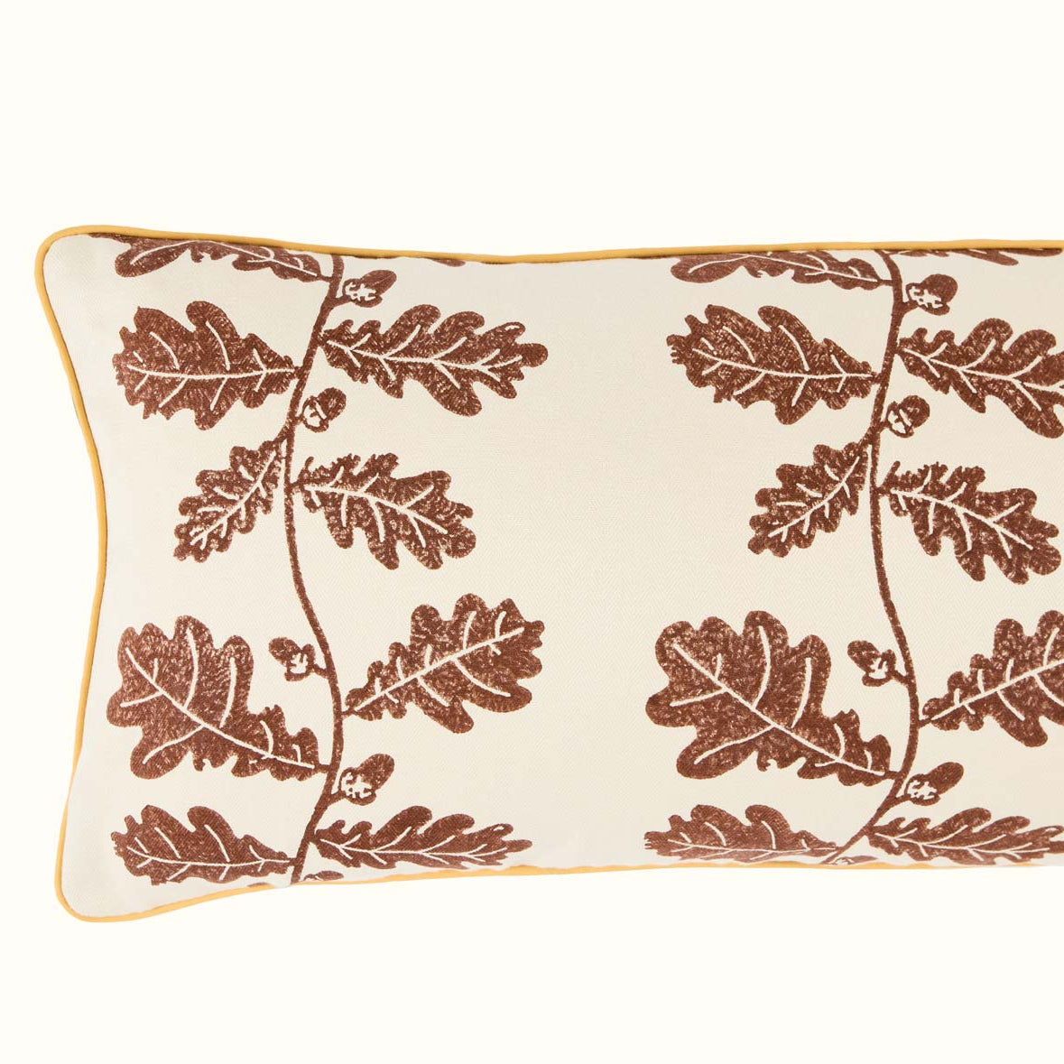 Hand Block Printed Trailing Acorn Noodle Brown Cotton Table Runner - Elegant Boho Home Decor for Dining Table, Coffee Table & Kitchen Counter