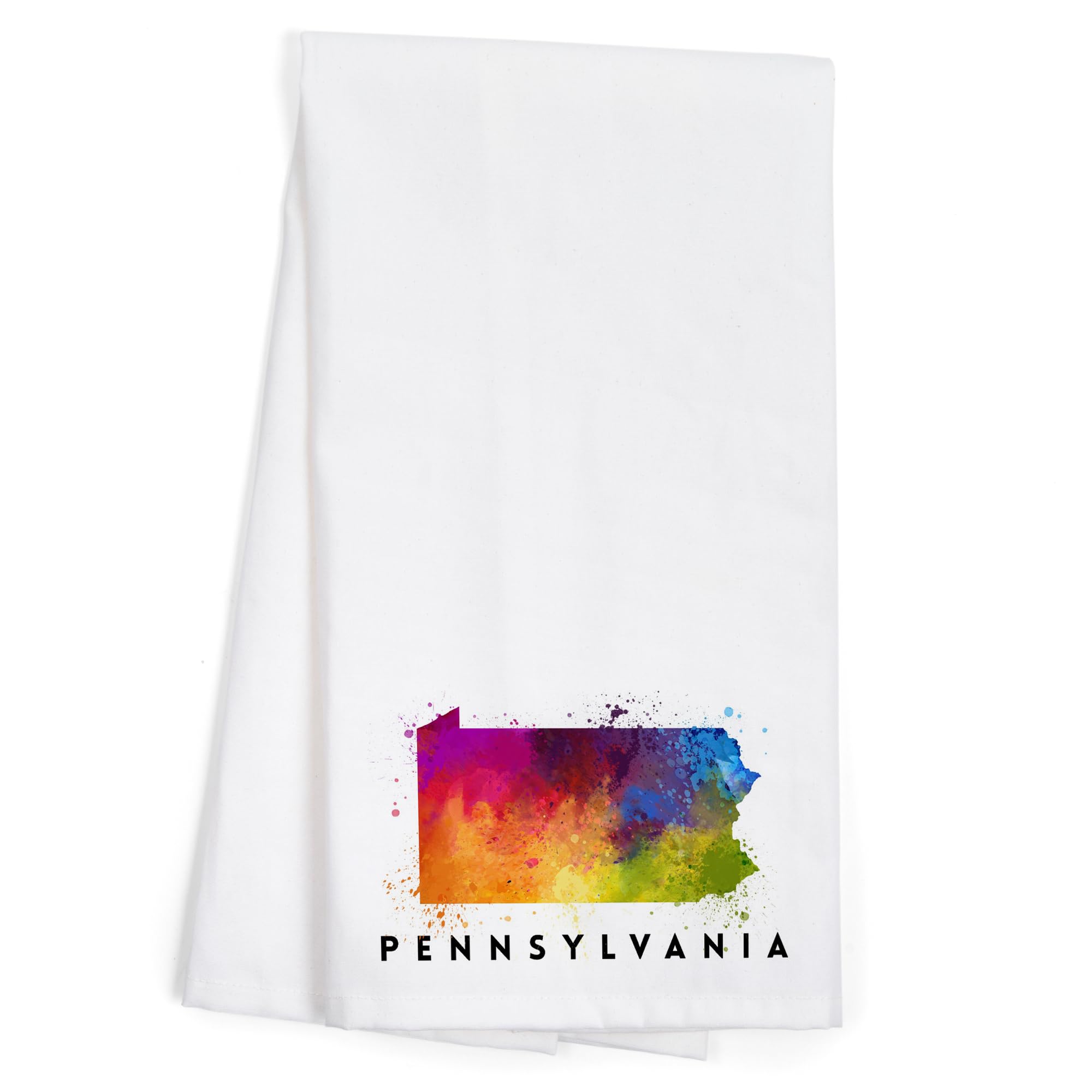 Lantern Press Pennsylvania State Abstract Watercolor Tea Towel - 100% Cotton Decorative Hand Towel for Kitchen & Home - Perfect for Gifts, Housewarming & Farmhouse Decor