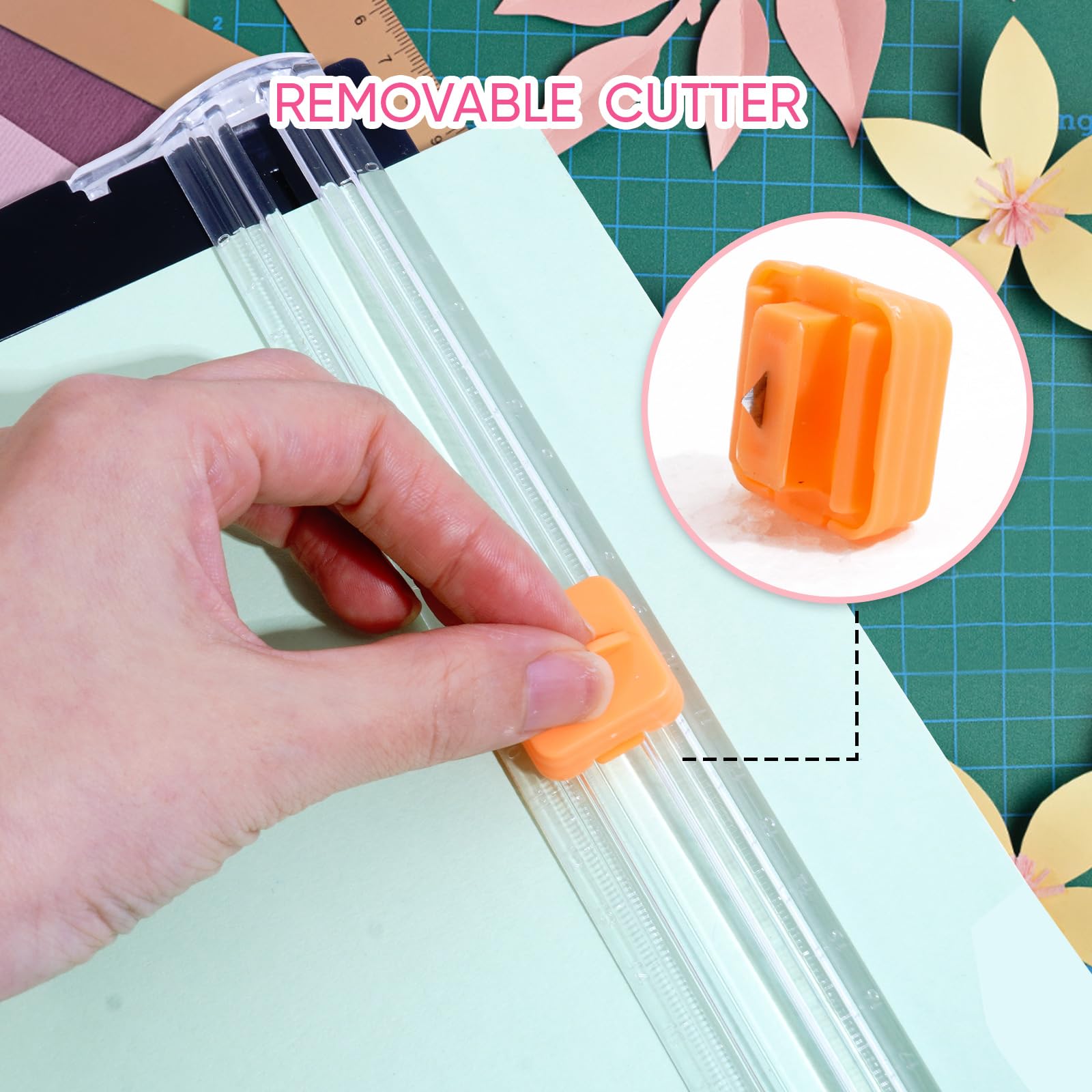 Premium Straight Paper Cutter - A4 Portable Paper Trimmer with Automatic Safety Blades for Scrapbooking, Crafting, Coupons & Labels | Perfect for Office, School & DIY Projects