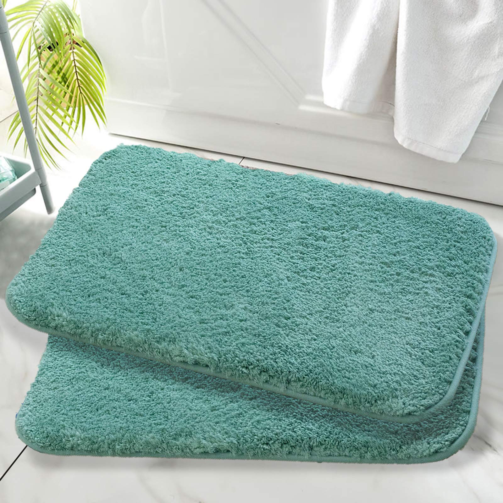 32''x20'' Premium Luxury Bathroom Rugs Set of 2 - Ultra Absorbent, Soft & Thick Shag Bath Mats - Machine Washable & Quick Dry - Plush Carpet for Bathroom, Shower, Bathtub & Spa Floors - Perfect for Cozy Bathroom Decor & Wet Floor Protection