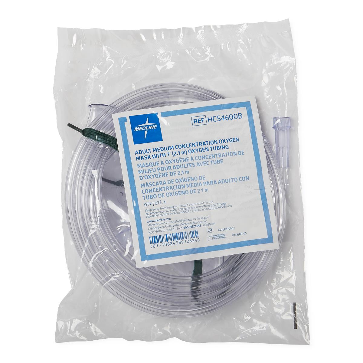 Medium Concentration Oxygen Mask - Medical Grade Oxygen Therapy Mask for Adults & Seniors - Perfect for COPD, Asthma, and Respiratory Support at Home or Hospital Use