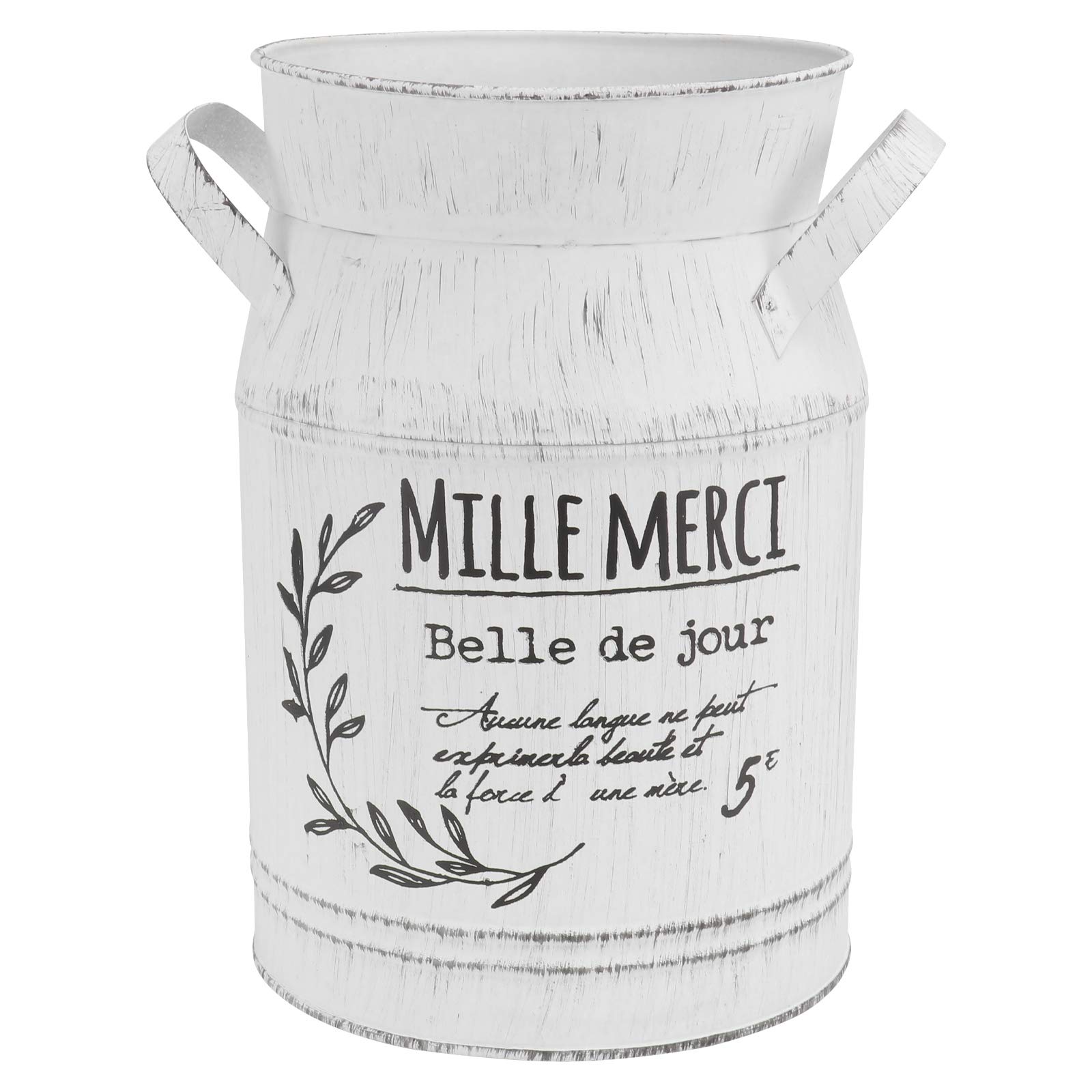 Vintage Metal Flower Vase - Retro Floral Arrangement Pot with White Letter Design, Decorative Kettle Planter for Home, Office & Garden Decor (Large Size) | Perfect for Tabletop Centerpiece, Wedding Decor & Kitchen Countertop Display